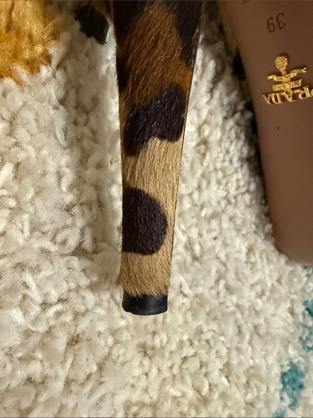Prada Leopard Print Platform Slingback Heels - Tan & Black